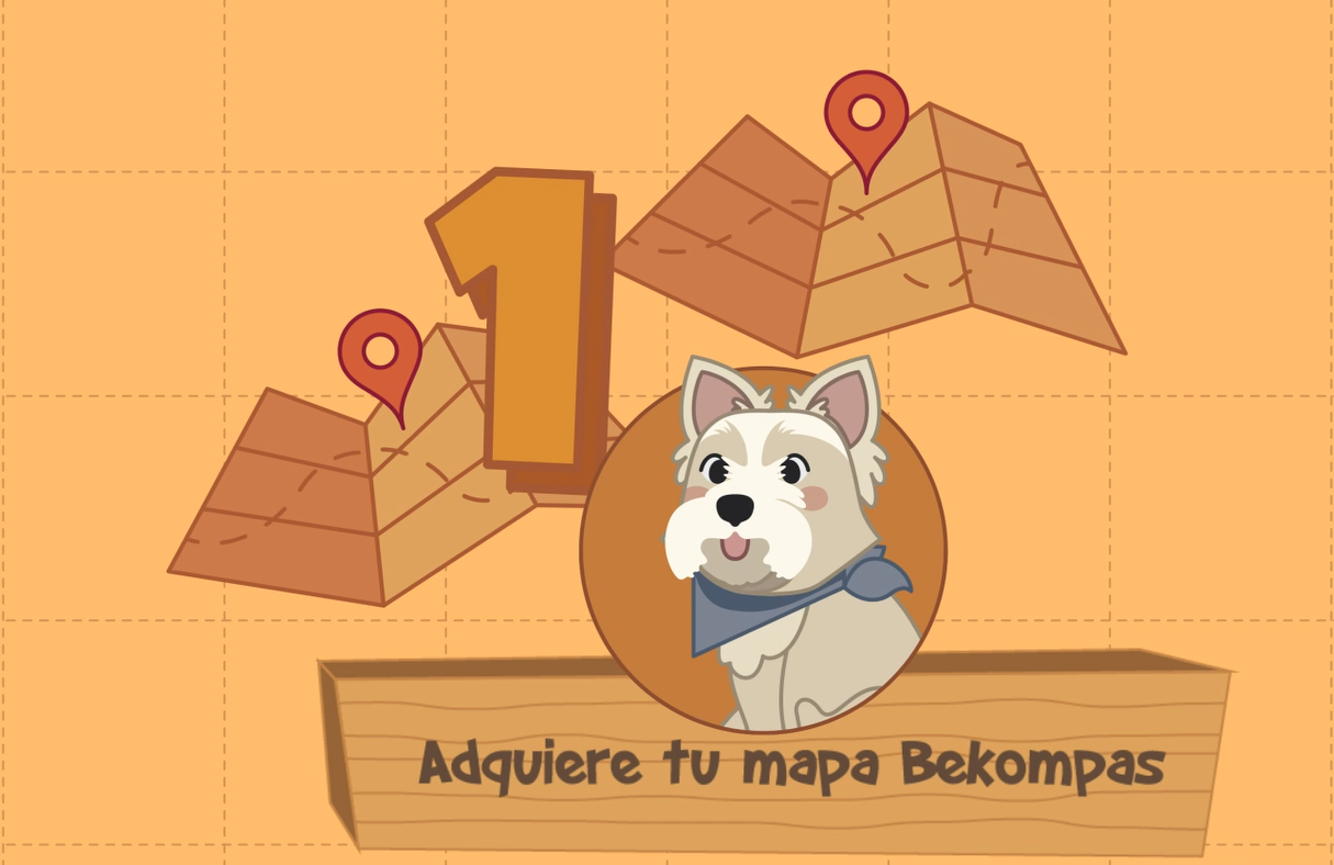 Contenido del mapa con plano, pistas y espacio para monedas