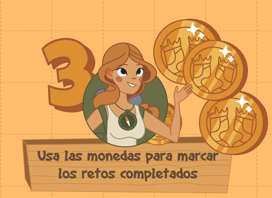 Monedas de oro para pegar en el mapa